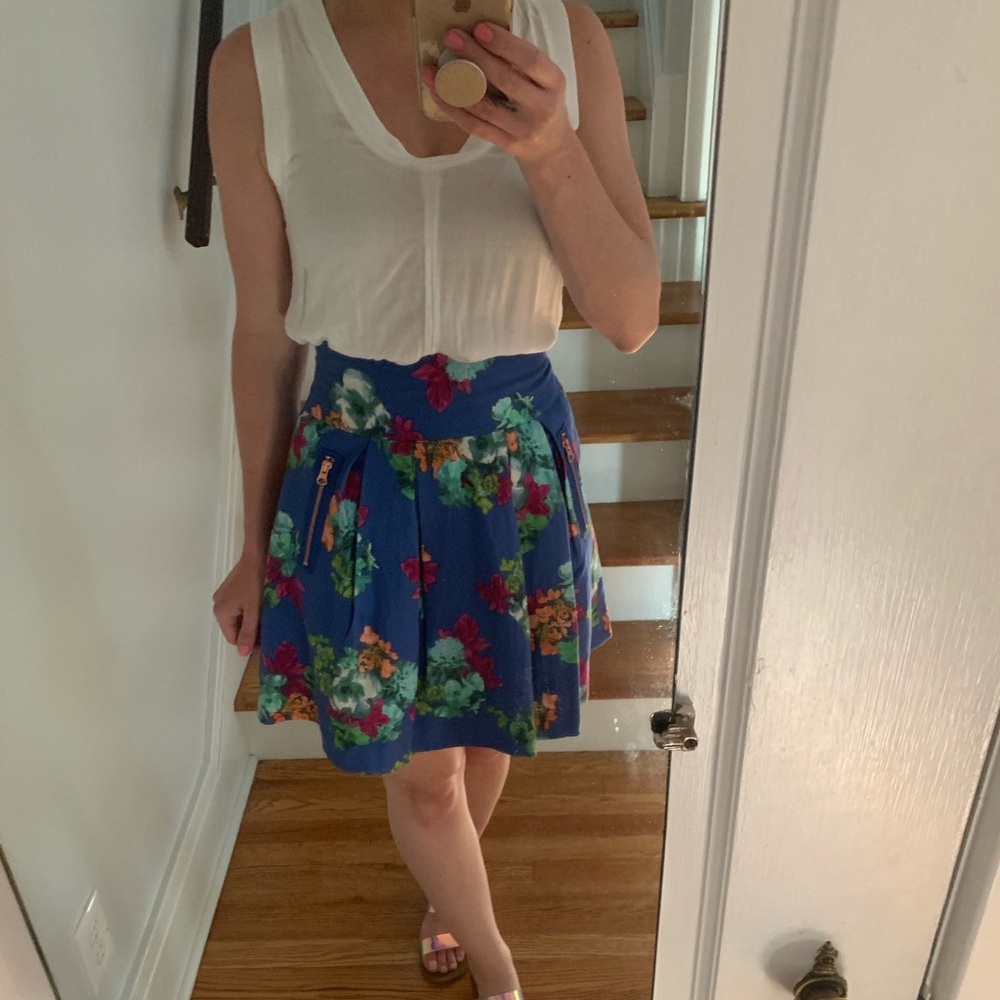 Anthropologie High-waist Floral Skirt